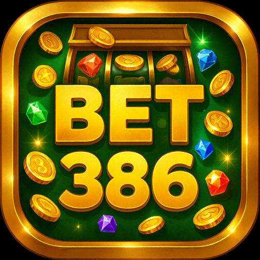 Imagem promocional da BET386 mostrando a plataforma e suas vantagens